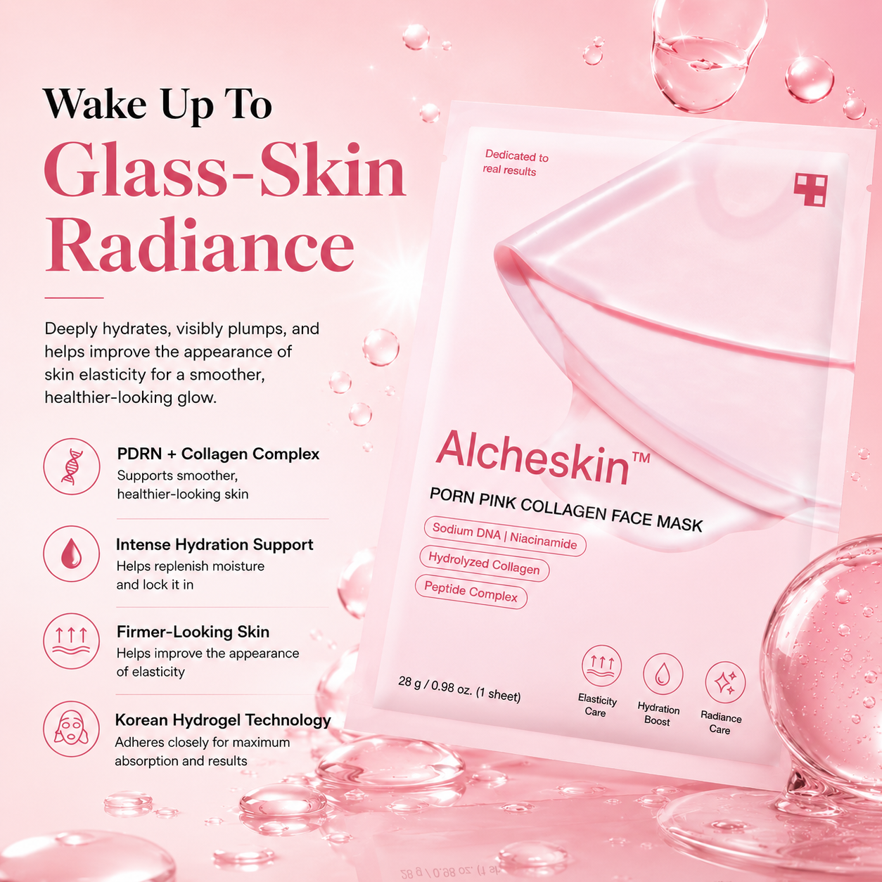 Alcheskin™ PDRN Pink Collagen Face Mask