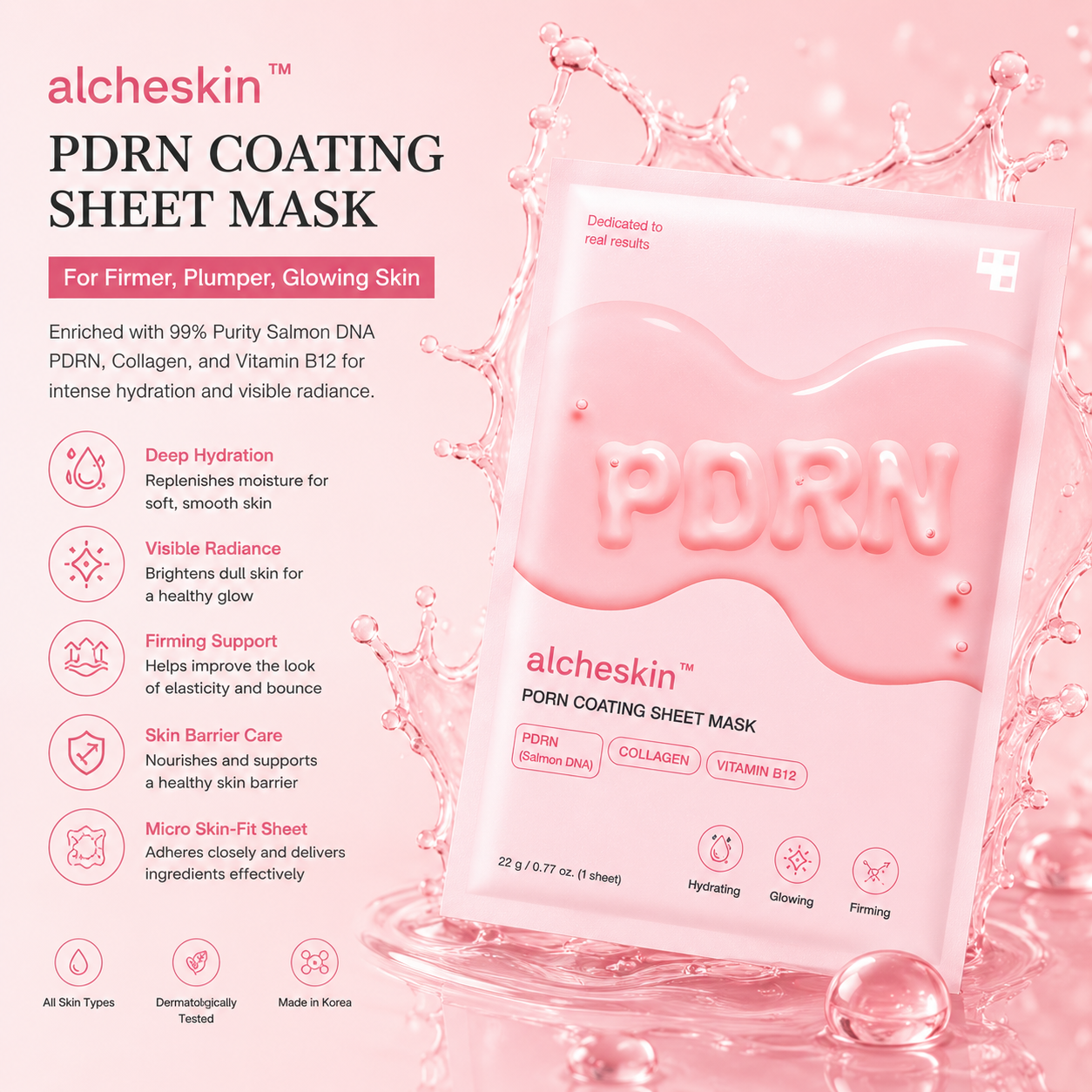 Alcheskin™ PDRN Pink Vita Coating Sheet Mask
