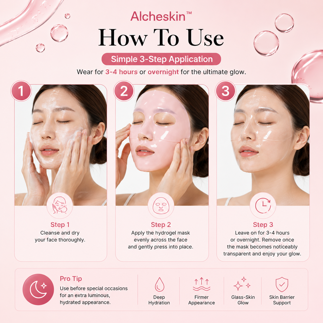 Alcheskin™ PDRN Pink Collagen Face Mask